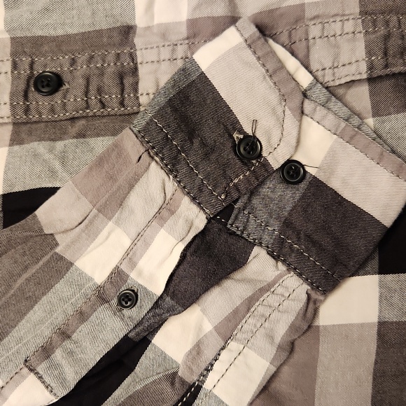 Men's Sonoma XL Button Down Shirt, with 2 Pockets, Checked Black White Gray - Picture 6 of 6